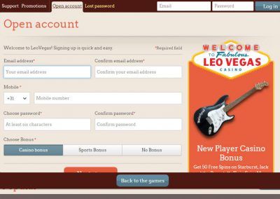 Leovegas registration