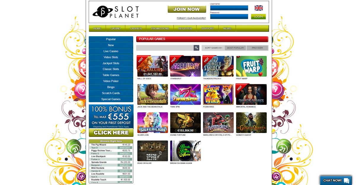 Slot Planet bonus