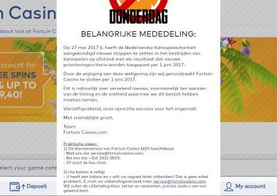 Fortuin Casino - Landing pagina