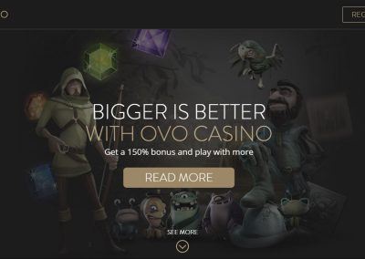 OVO Casino - Landing page