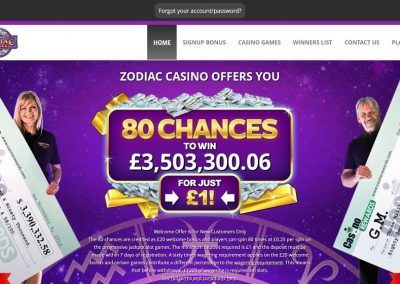 Zodiac casino landing pagina