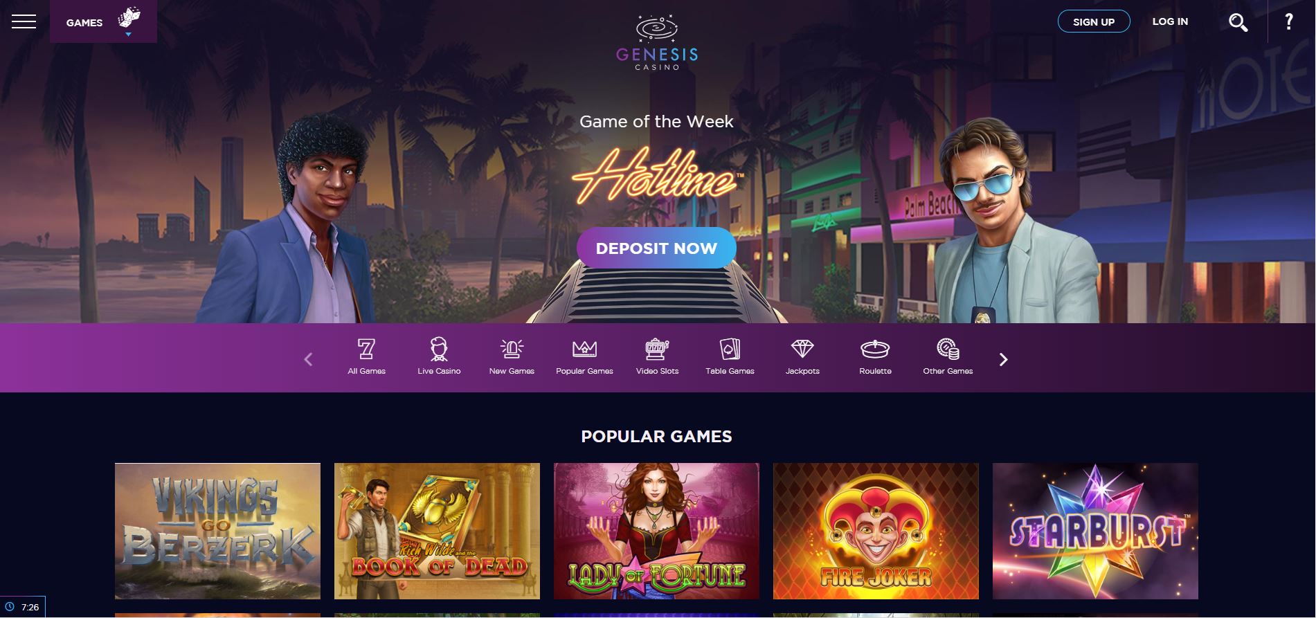 Genesis casino spelaanbod