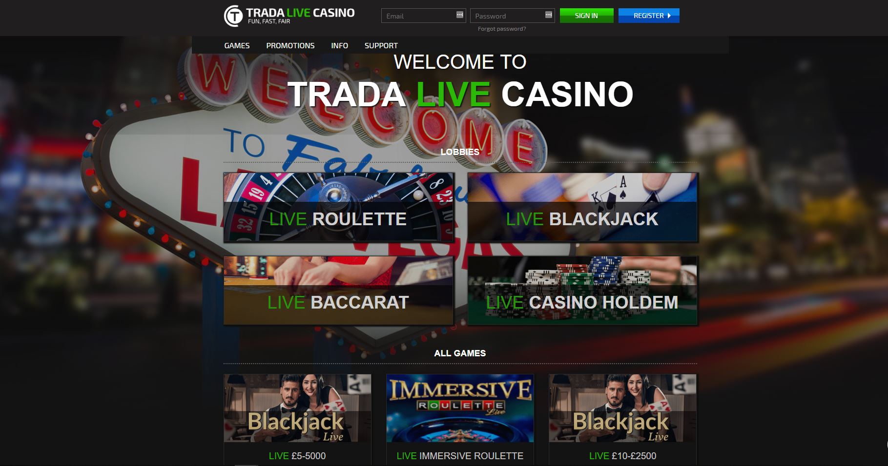 TradaCasino Trada Casino Lobby