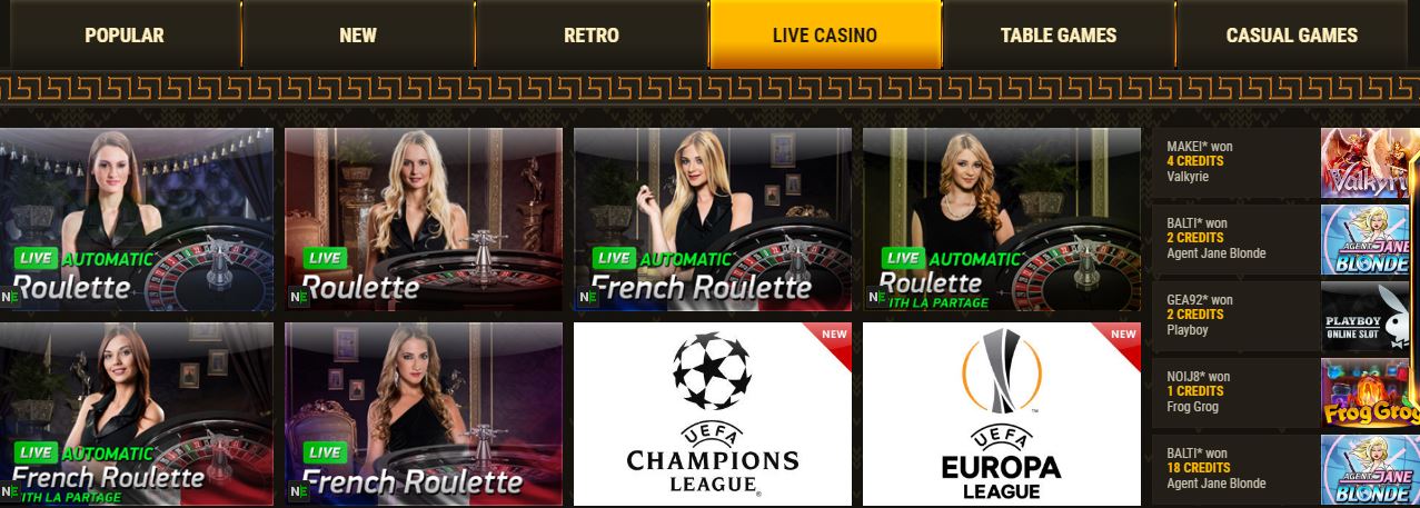 Argo Casino Live casino