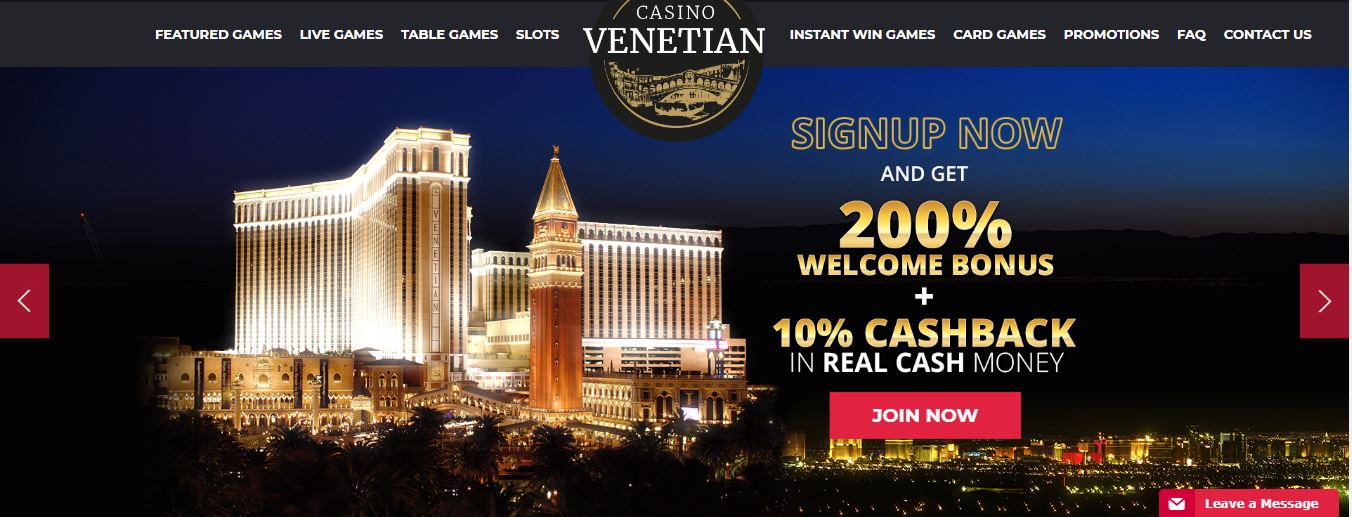 Casino Venatian bonus