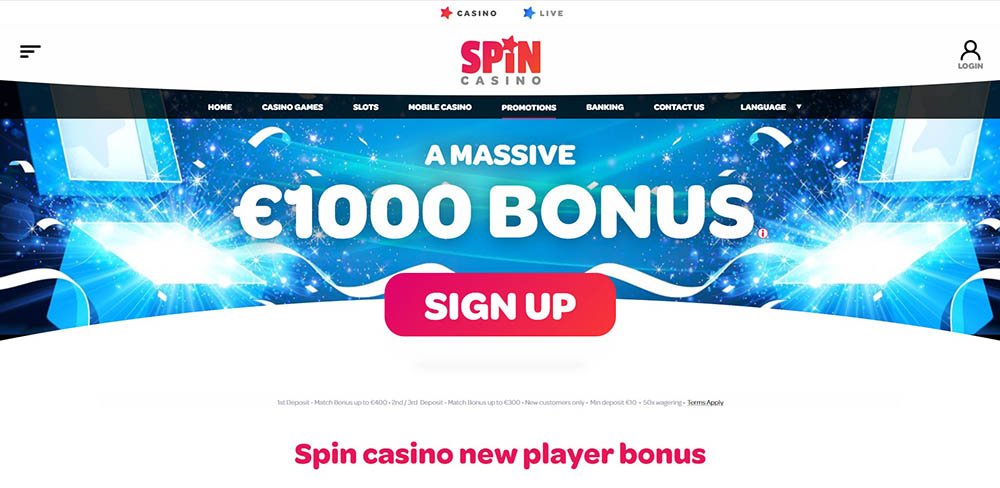 Spin Casino Bonus Offer