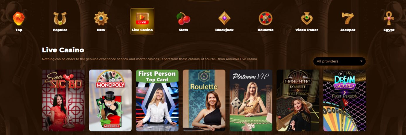 Amunra Casino Live Casino