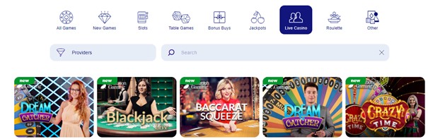 BluVegas Live Casino