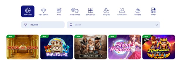 BluVegas Casino Spelaanbod