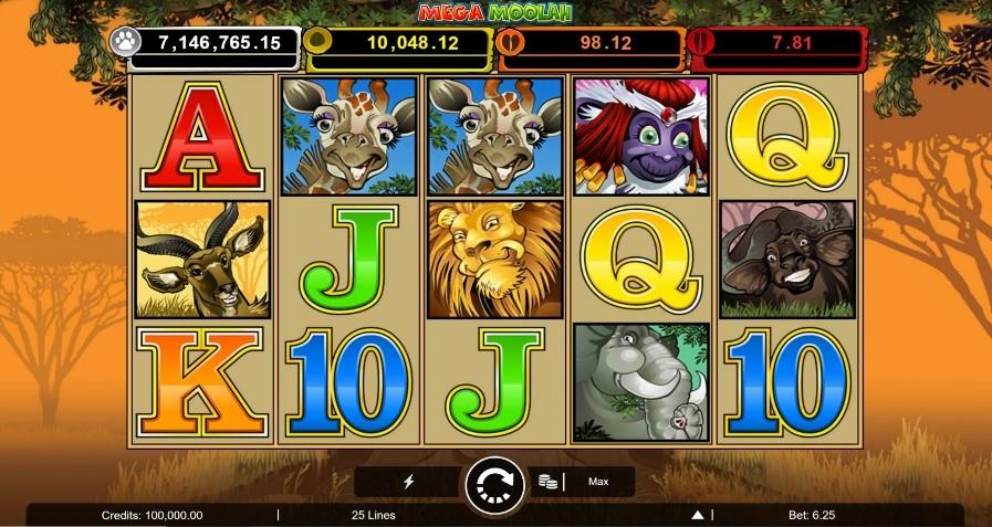 Mega Moolah slot screenshot