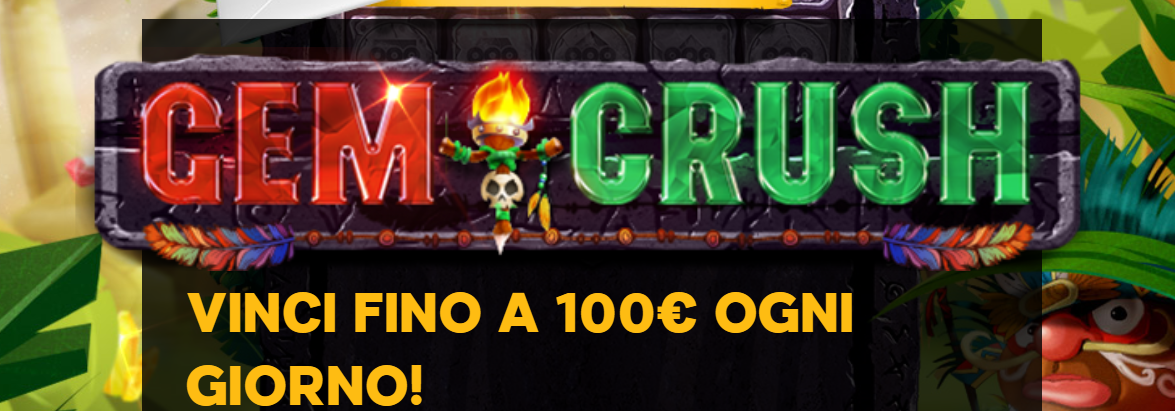 888 Casino VINCI FINO A 100€ OGNI GIORNO con la slot GEMCRUSH