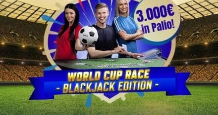 Eurobet casino, World Cup Race Blackjack Edition 3.000€ in palio!