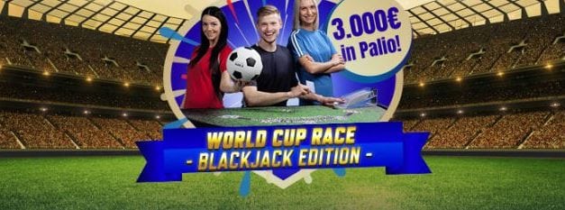 Eurobet casino, World Cup Race Blackjack Edition 3.000€ in palio!