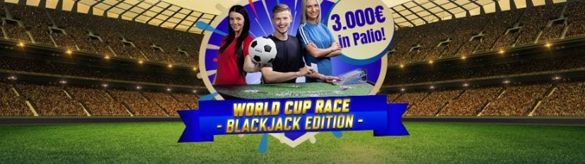 Eurobet casino, World Cup Race Blackjack Edition 3.000€ in palio!