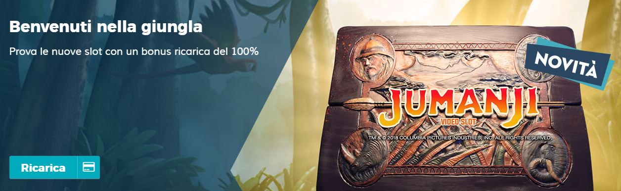 Starcasinò bonus ricarica del 100% sulla nuova slot JUMANJI