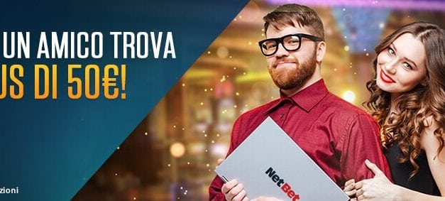 NetBet Casinò, invita un amico e ricevi 50€ di bonus