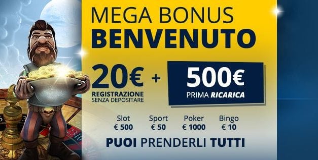 Casinò Yes, per te 20€ di bonus senza deposito + fino a 2.060€